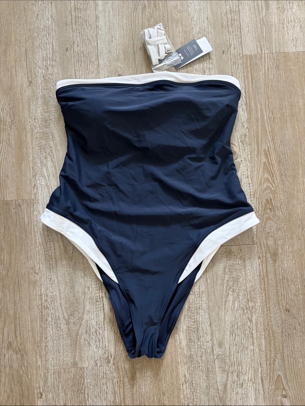 Abercrombie & Fitch Curve Love Navy Cheeky One Piece Swimsuit NWT